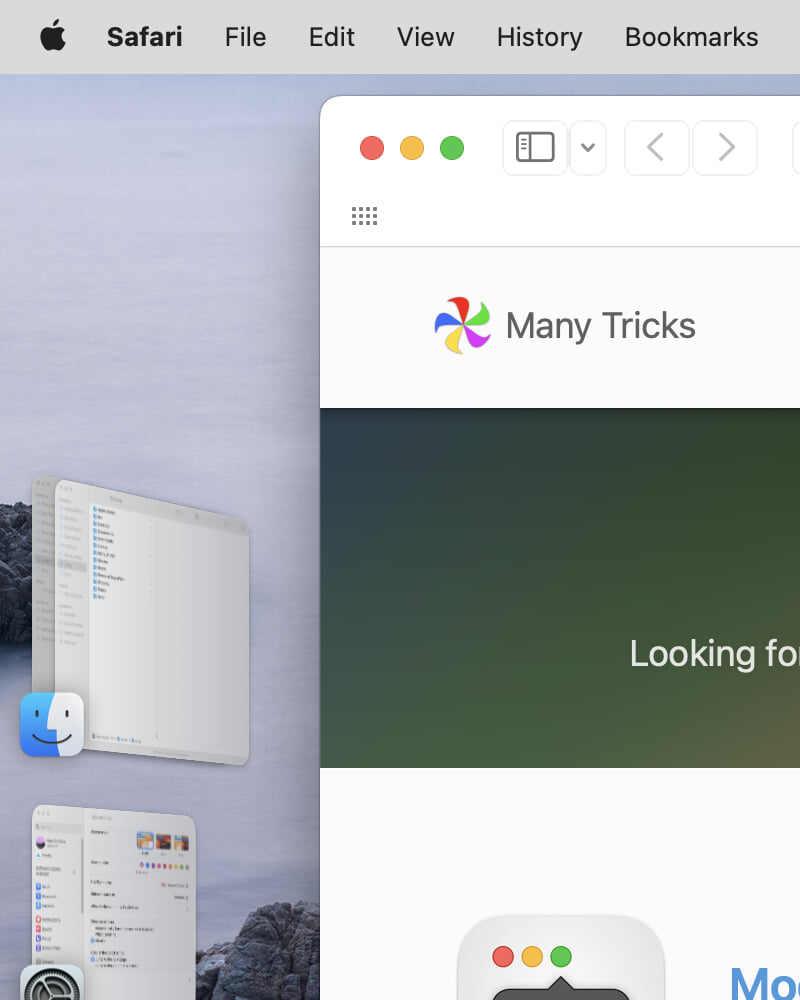 Stage Manager in macOS Ventura.